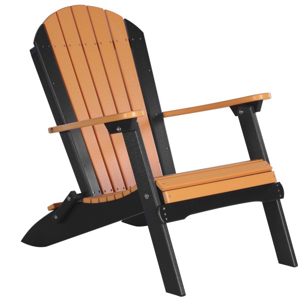 luxcraft poly folding adirondack chair tangerine black